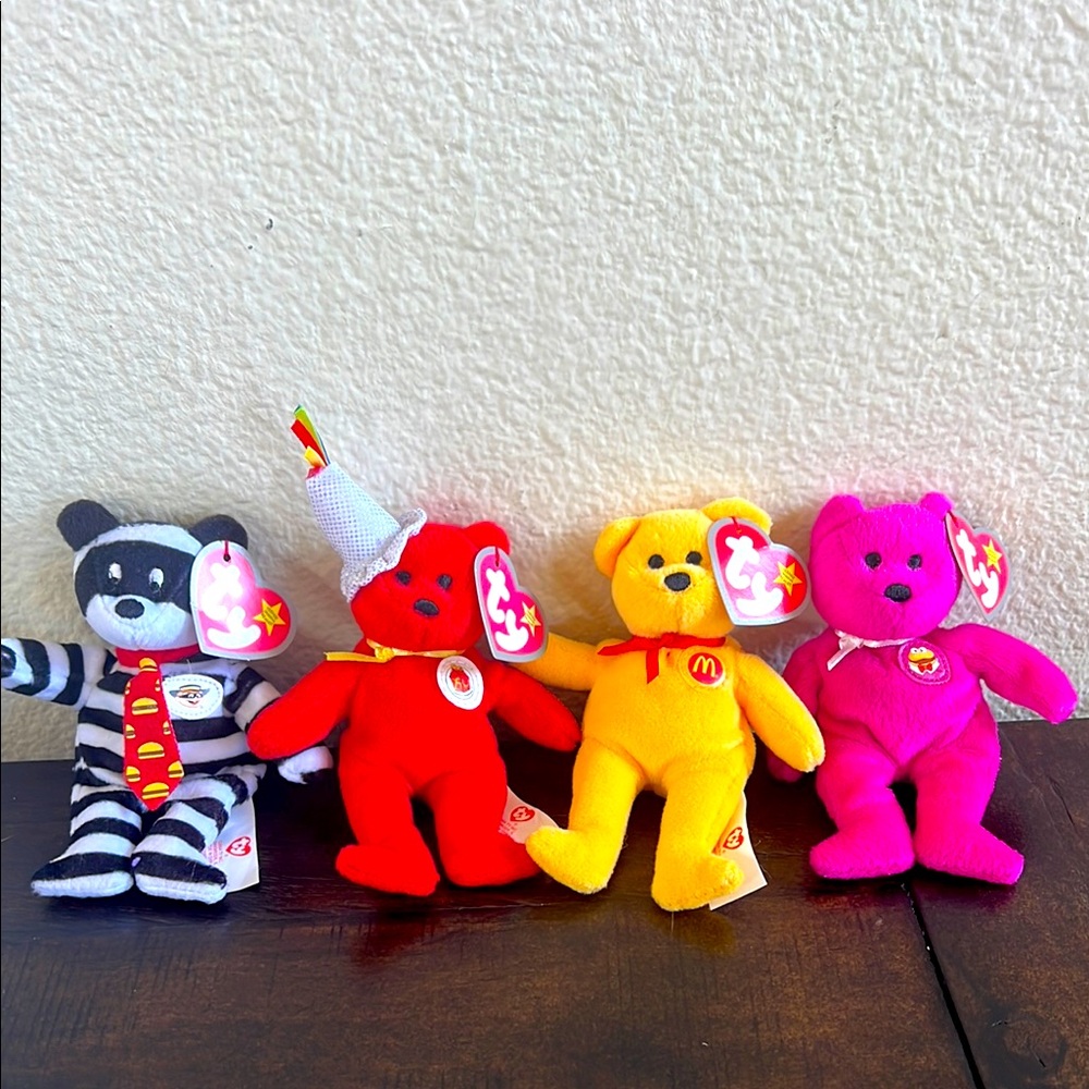 GUC TY McDonald’s 25th Anniversary beanie bears from 2004. Lot of 12.